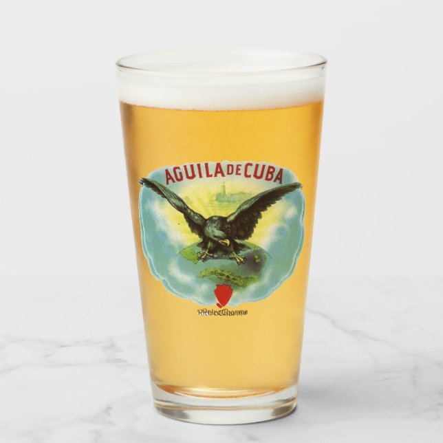 Vaso de cerveza Aguila de Cuba von RetroCharms Glas (Vorne (Gefüllt))