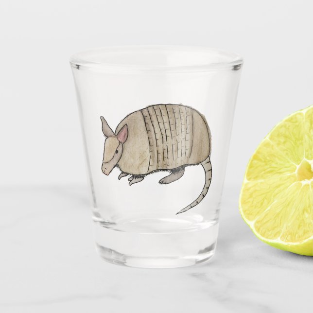 Vaso de chupito con armadillo  schnapsglas (Vorderseite)