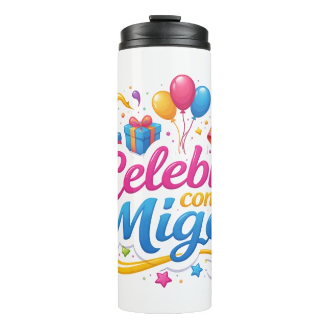Vaso Térmico con Diseño “Celebra Conmigo” | Ideal  Thermosbecher (Vorderseite)