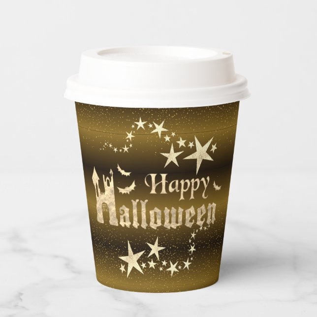 Vasos De Papel Paper cup  para Halloween marrón Pappbecher (Vorderseite)
