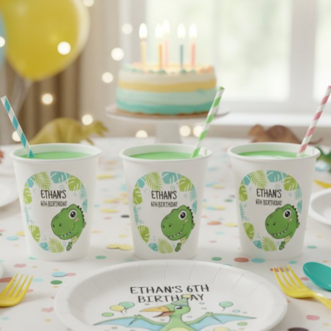 Vasos De Papel Personalized Dinosaur Paper Cups - Pappbecher (Von Creator hochgeladen)