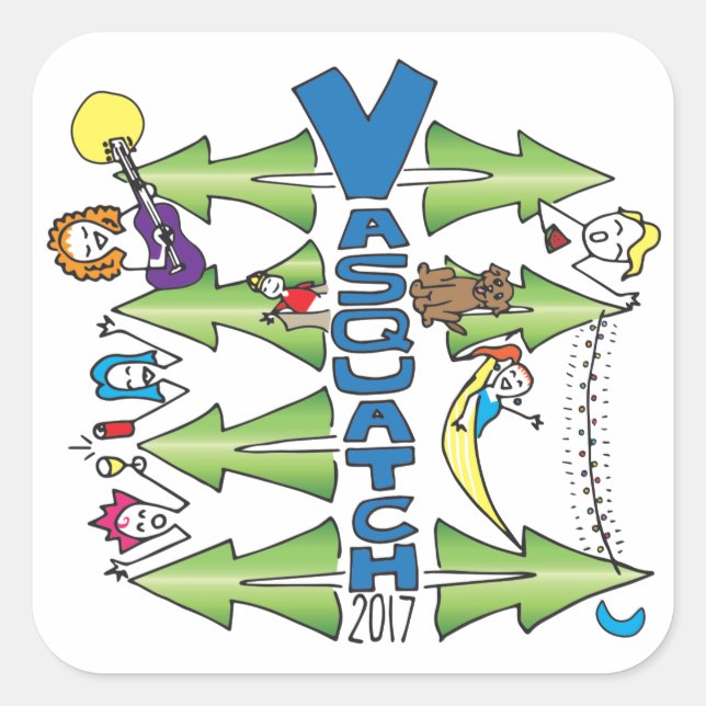 Vasquatch 2017 - Großaufkleber Quadratischer Aufkleber (Vorderseite)