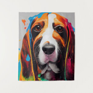 Vasset Hound Dog Pet Niedlich Adorable Animal Comp Wandteppich