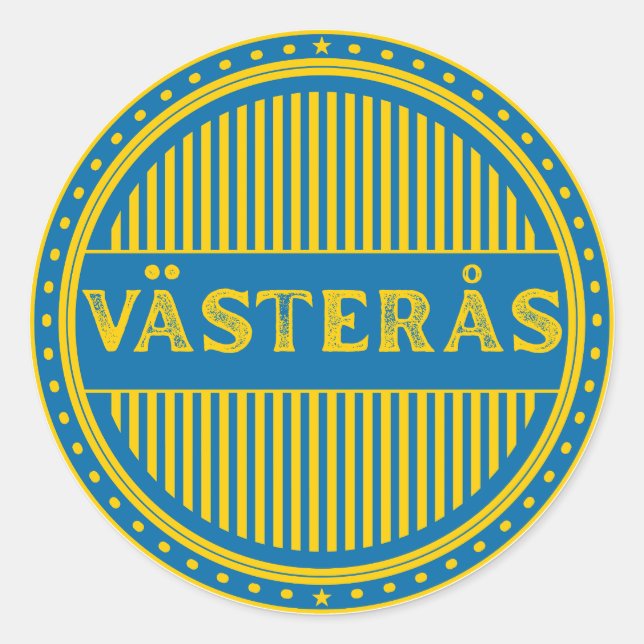Västerås City Pride Emblem – Swedish Identity Runder Aufkleber (Vorderseite)