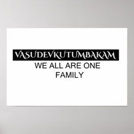 Vasudevkutumbakam-Wandkunst - Sanskrit-Zitatposter Poster