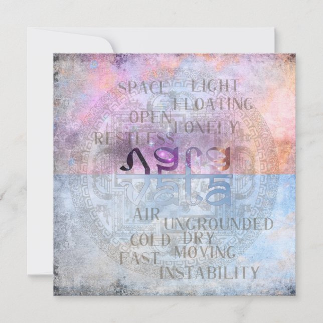 VATA DOSHA - Grußkarte (Vorderseite)