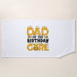 Vater 1. Geburtstag Girl Giraffe Thema Party Zoo S Strandtuch