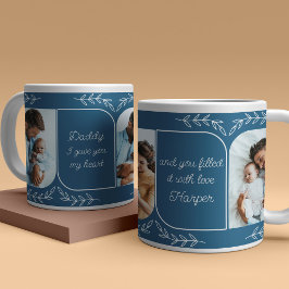 Vater 3 Vertikales Foto Liebende Wörter Personalis Jumbo-Tasse