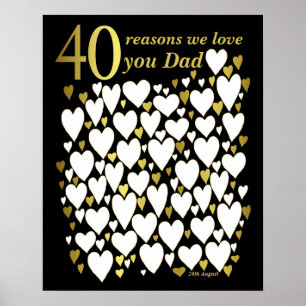 Vater 40. Geburtstagsplakat - 40 Gründe warum wir Poster
