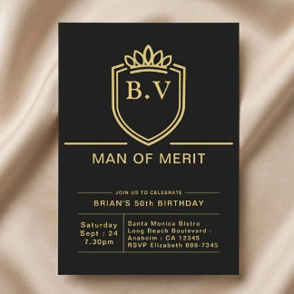 Vater 50. Geburtstag 50 Jahre Schwarz Gold Party Einladung