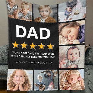 Vater 5 Sterne Bewertung Foto Collage Vater Fleecedecke