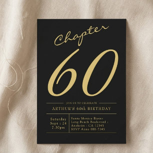 Vater 60. Geburtstag 60 Jahre alt Schwarz-Gold-Par Einladung
