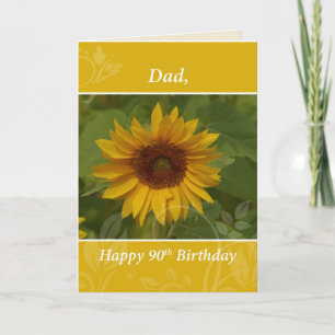 Vater 90. Geburtstag Sonnenblume Karte