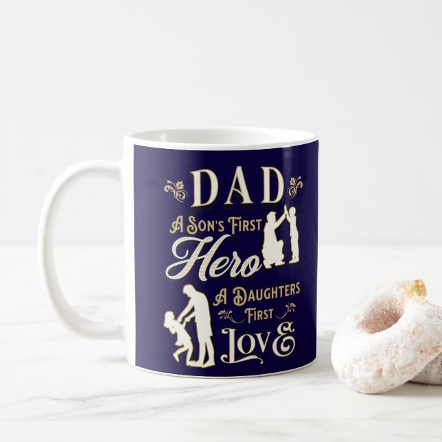 Vater A Son's erste A Daughters erste Liebe Kaffeetasse (Mit Donut)