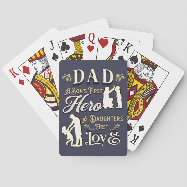 Vater A Son's erste A Daughters erste Liebe Spielkarten (Rückseite)