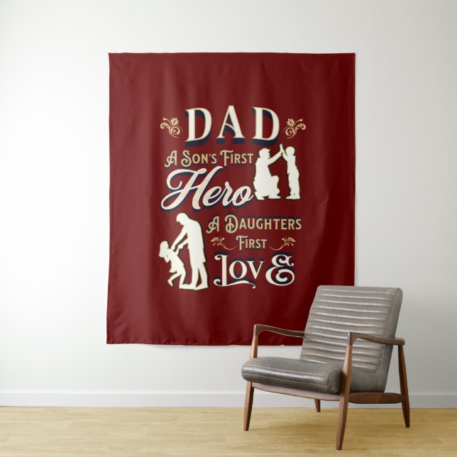 Vater A Son's erste A Daughters erste Liebe Wandteppich (Beispiel)