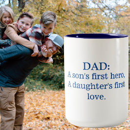 Vater A Sons First Held A Daughters Erste Liebe Zweifarbige Tasse