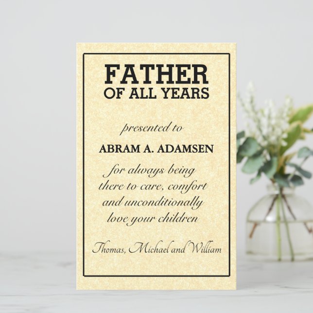 Vater aller Jahre (Stehend Vorderseite)