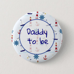 Vater als Nautical Baby Showknopf Button