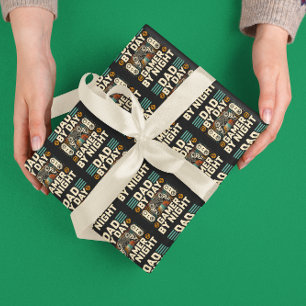 Vater am Tag des Vaters Gamer am Abend Geschenkpapier