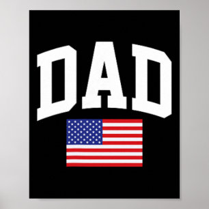 Vater Amerikanische Flagge USA Vatertag 4. Juli St Poster