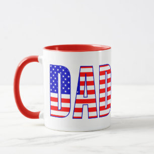 Vater Amerikanischer Flag Gemusterter Text Tasse