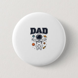 Vater Astronaut Weltraum Vektor-Shirt-Design_1 Button