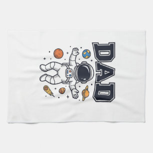 Vater Astronaut Weltraum Vektor Shirt Design_1 Geschirrtuch