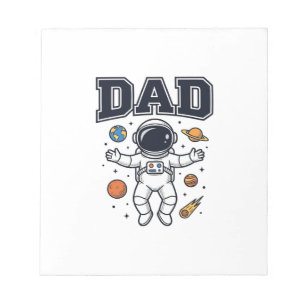 Vater Astronaut Weltraum Vektor Shirt Design_1 Notizblock