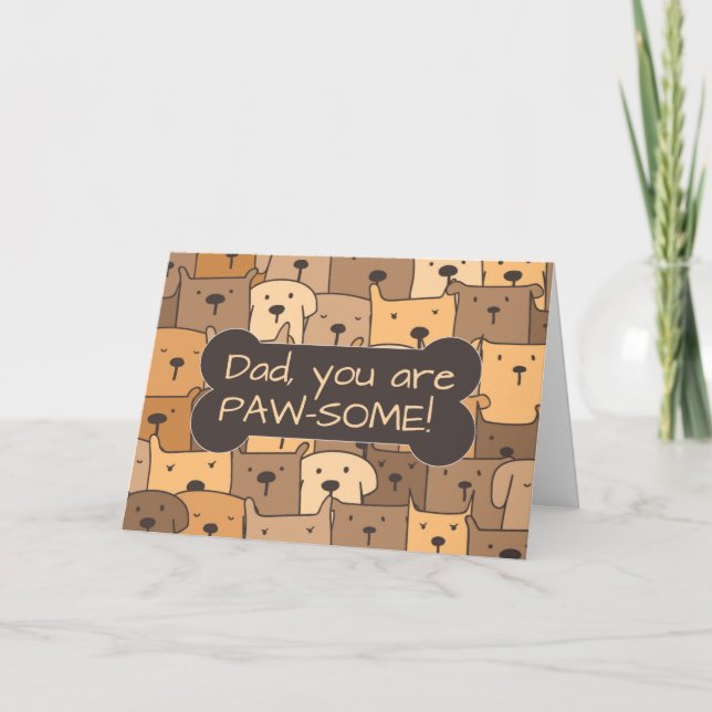 Vater aus allen uns Funny Birthday Niedliche Hunde Karte (Vorderseite)