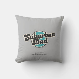 Vater aus der Vorstadt, Schwarzes blaues Retro-Log Kissen
