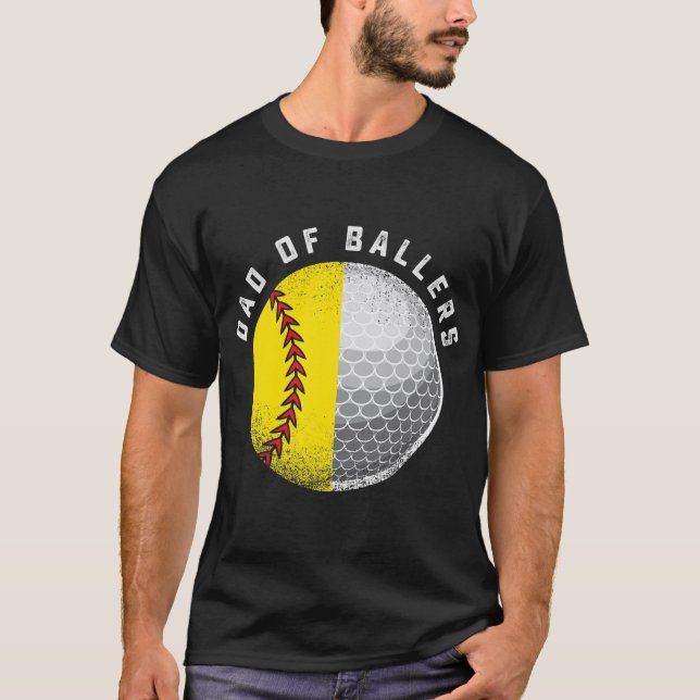 Vater Ballers Funny Golf Softball Geschenk von Son T-Shirt (Vorderseite)
