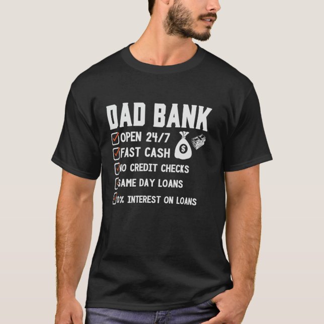 VATER BANK Shirt Fast Cash No Credit Karo Vater (Vorderseite)