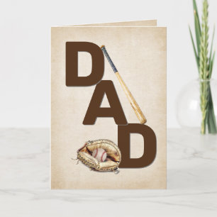 Vater Baseball Bat und Handschuh Karte