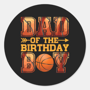 Vater Basketball Geburtstagsjunge Familie Baller B Runder Aufkleber