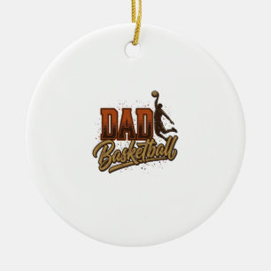 Vater Basketball Vintage Gravur Shirt Design_1 Keramik Ornament