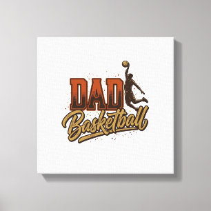 Vater Basketball Vintage Gravur Shirt Design_1 Leinwanddruck