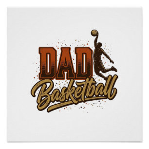 Vater Basketball Vintage Gravur Shirt Design_1 Poster
