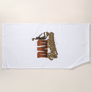 Vater Basketball Vintage Gravur Shirt Design_1 Strandtuch