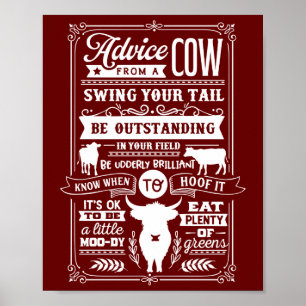 Vater Bauer erhält Ratschläge von seiner Kuh Poster