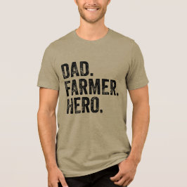 Vater Bauer Hero Vatertag Landwirtschaft Tri-Blend Shirt