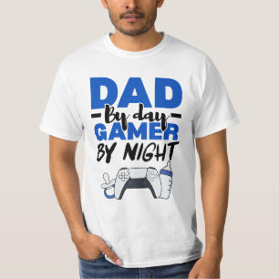 Vater bei Tag, Gamer bei Nacht Playstation-Vater T-Shirt