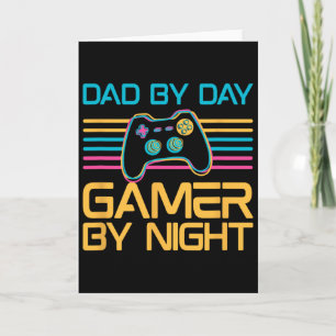 Vater bei Tag Gamer bei Nacht Videospiel-Liebhaber Karte