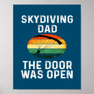 Vater beim Fallschirmspringen Die Tür stand offen Poster
