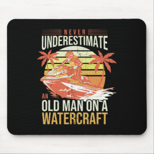 Vater beim Jetski-Fahren Wasserfahrzeug-Fahrer Alt Mousepad