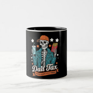 Vater besteuern, um sicherzustellen, dass es keine zweifarbige tasse