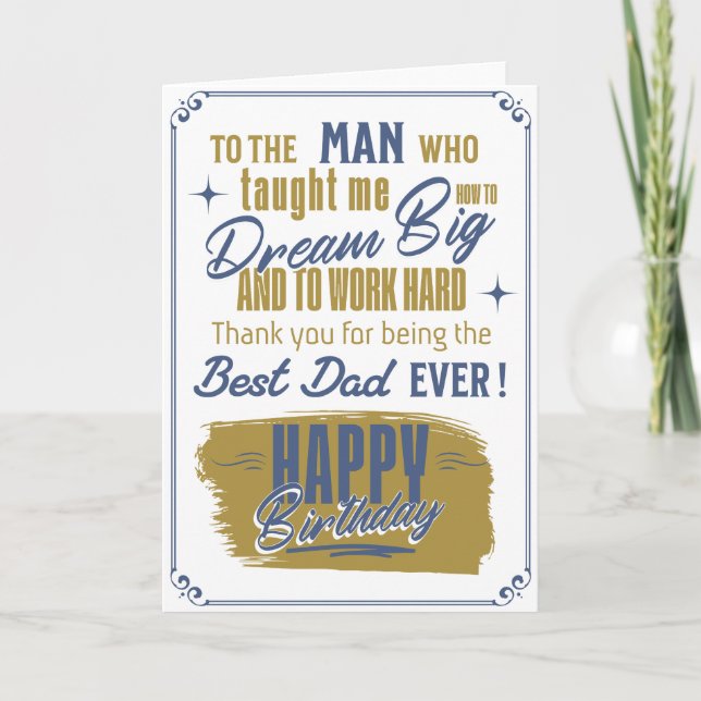 Vater Birthday Heartfelt Karte (Vorderseite)