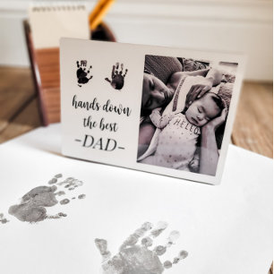 Vater Birthday Vathers Day Handprint Foto Fotoplatte
