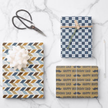 Vater Birthday Wrapping Paper Flat Sheet Set 3