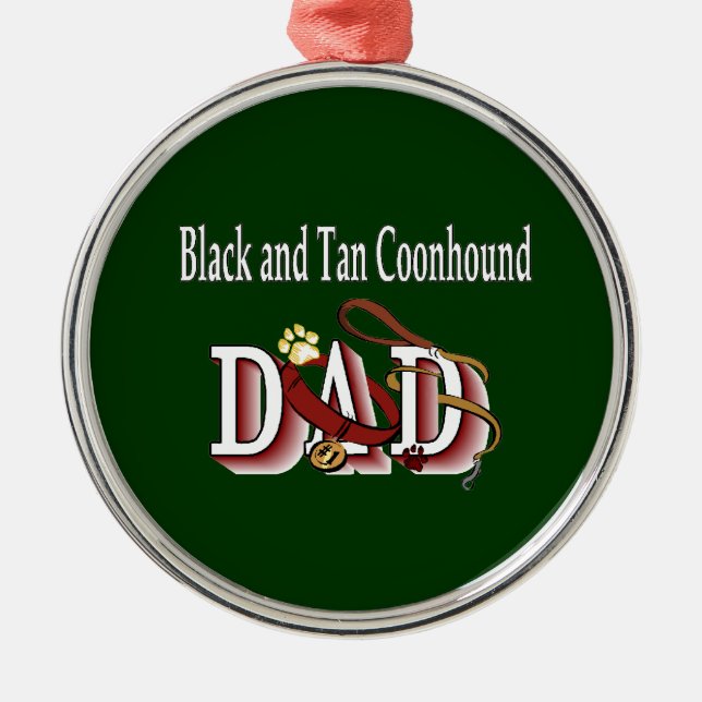 Vater Black and Tan Coonhound Ornament Aus Metall (Vorne)